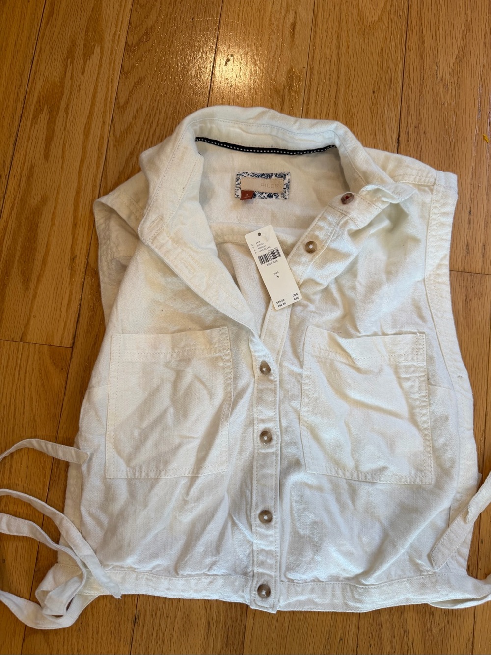 Pilcro Cream Button-Front Top - Picture 4 of 4